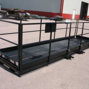 Fork mount work platform unit quickly pins onto your forklift tines